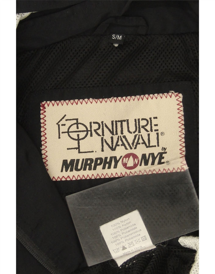 MURPHY & NYE Grafisk regnjakke med hætte til mænd UK 36 Small Black Colourblock