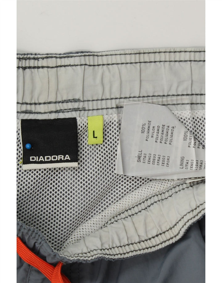 DIADORA Mens Graphic Swimming Shorts Large  Blue Polyamide Vintage Diadora and Second-Hand Diadora from Messina Hembry 