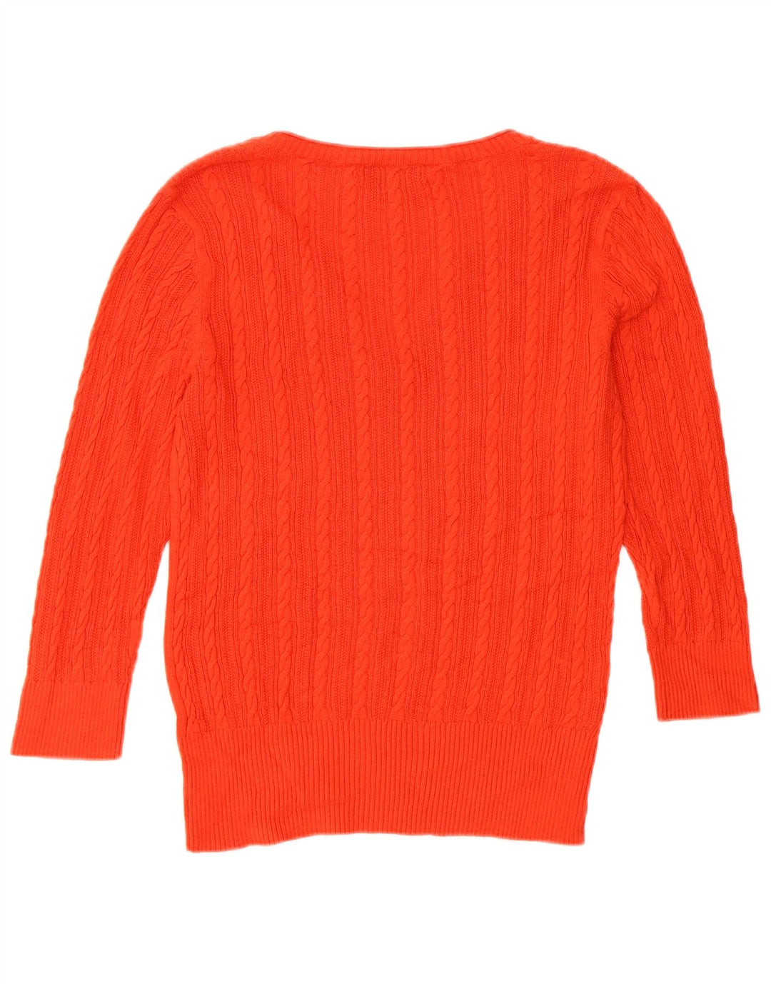 EDDIE BAUER Dame Oversized 3/4-ærmet V-hals sweater UK 6 XS Rød