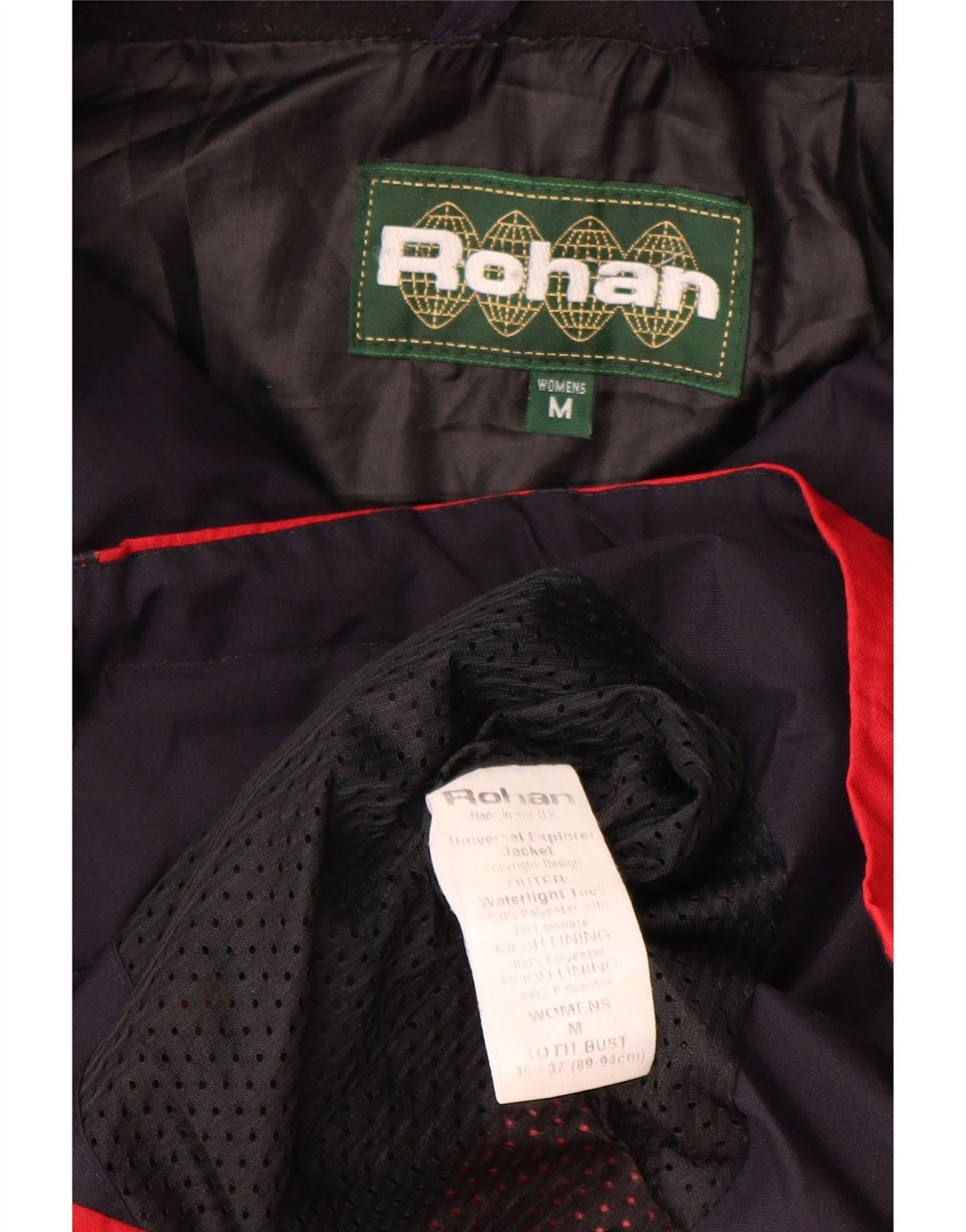 Rohan Dame Regnfrakke med hætte UK 14 Medium Rød Polyester