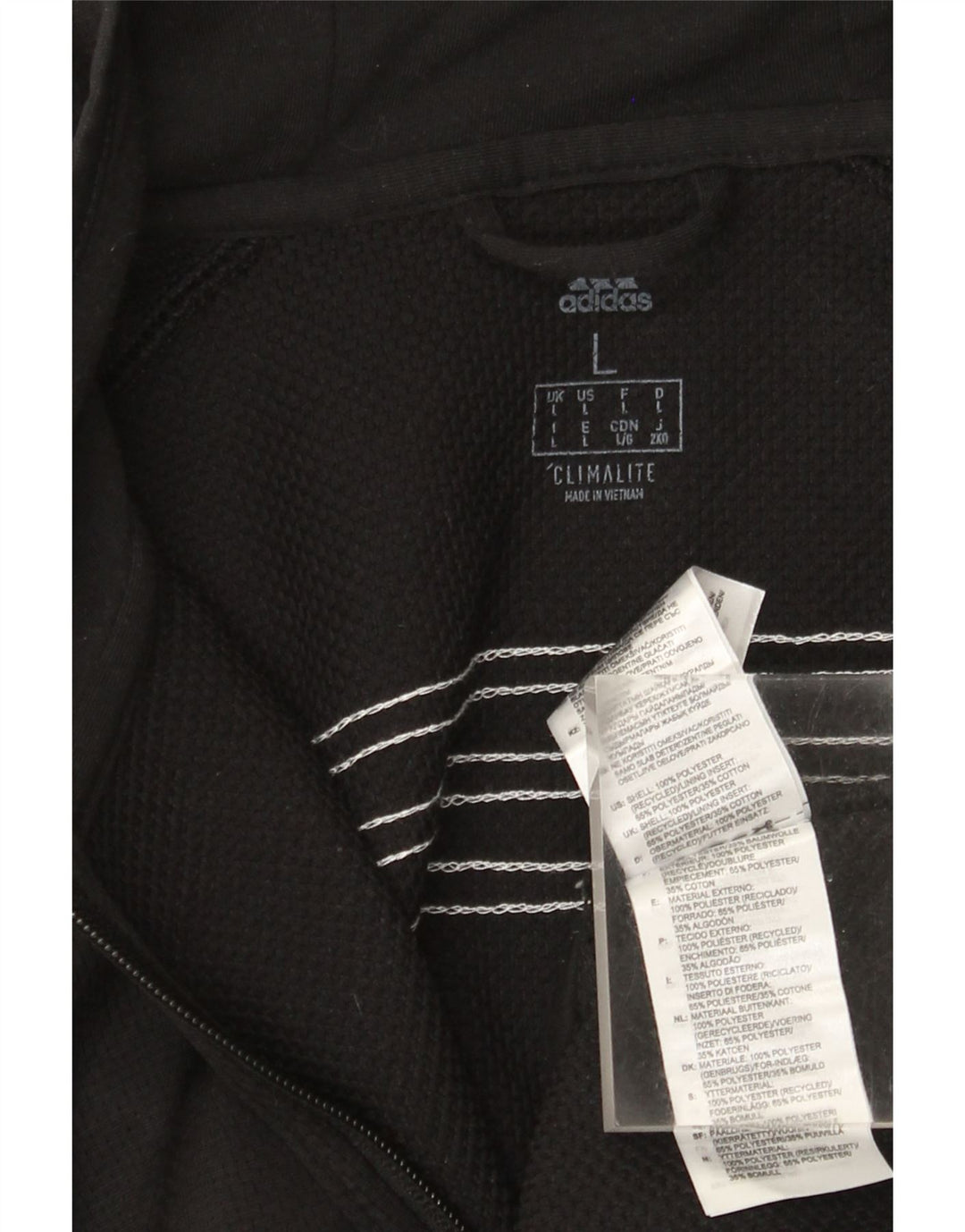 Adidas Herre Climalite Hættetrøje Sweater med lynlås Stor sort polyester