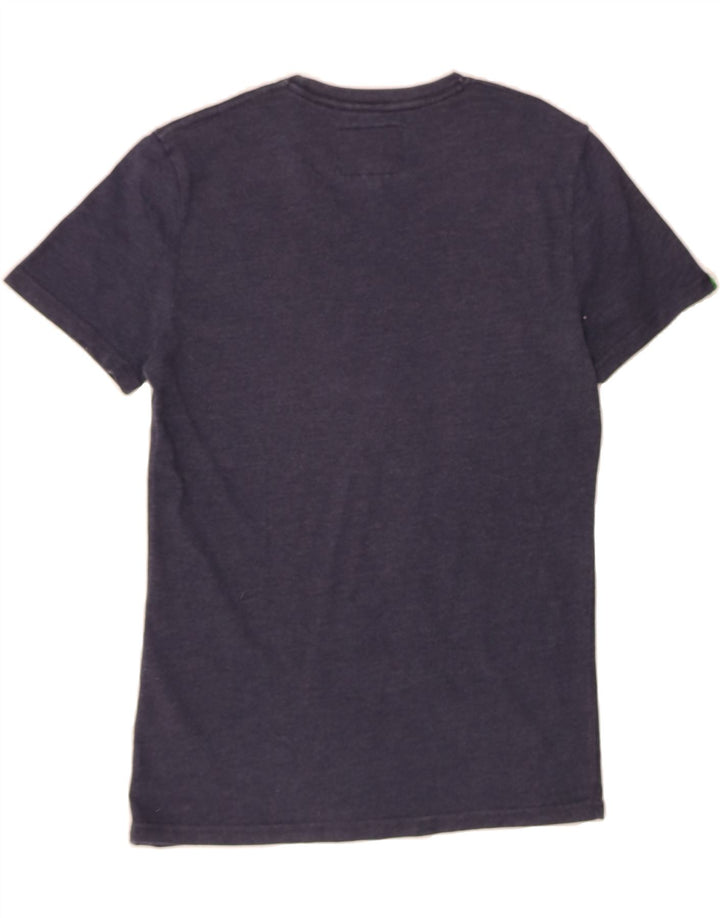 SUPERDRY Mens Graphic T-Shirt Top Small Navy Blue Cotton Vintage Superdry and Second-Hand Superdry from Messina Hembry 