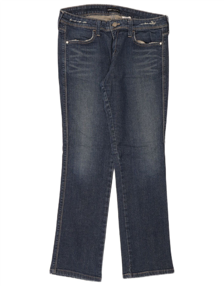 Levi's Dame Distressed Straight Jeans US 10 Large W32 L32 Blue Bomuld