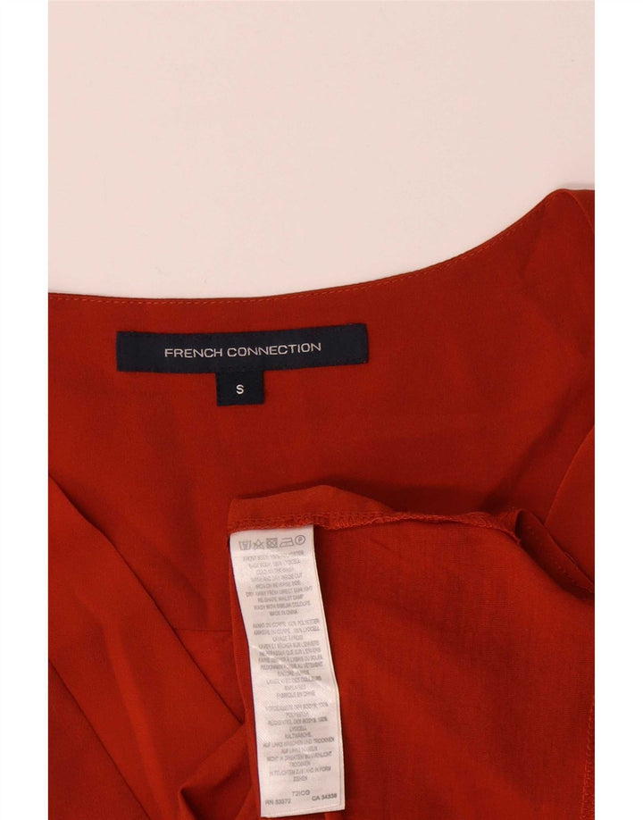 French Connection Dame ærmeløs bluse Top UK 10 Small Orange Polyester