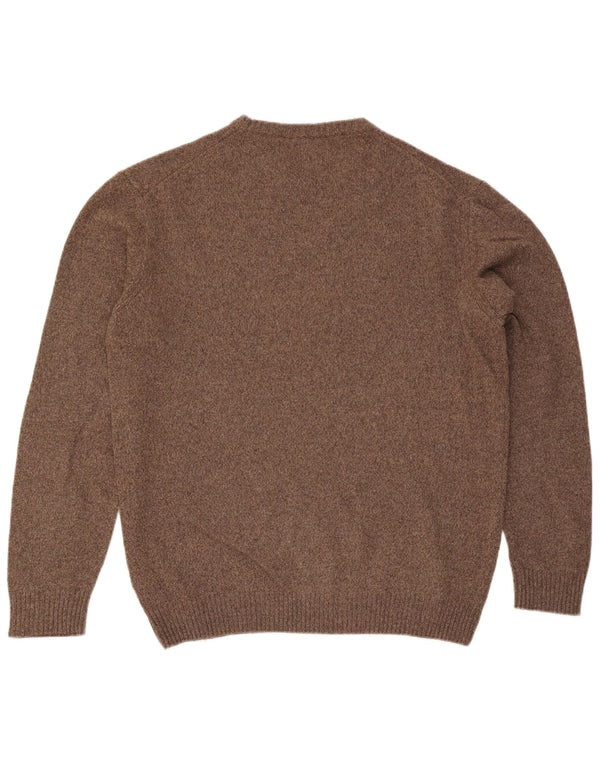 Marlboro Classics Herre Crew Neck Jumper Sweater 3XL Brun Flecked Wool