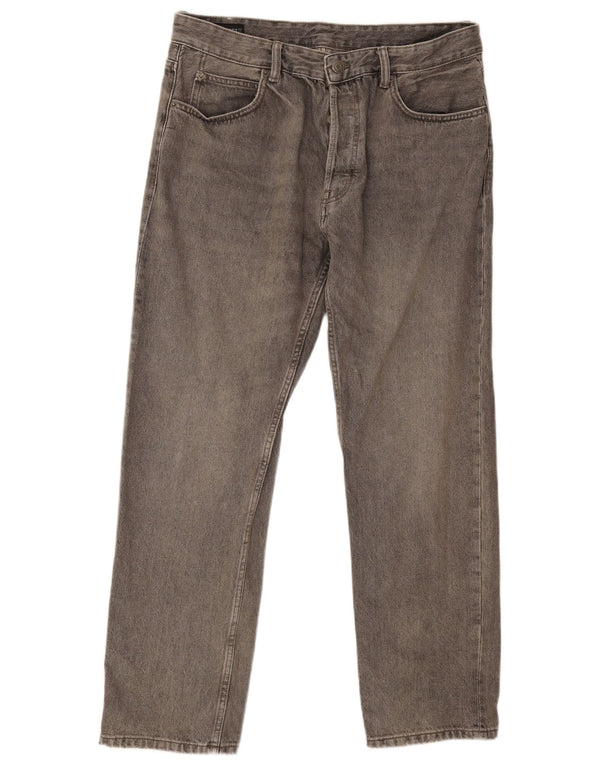 Zara Straight Jeans til mænd EU 46 XL W36 L30 Grå Bomuld