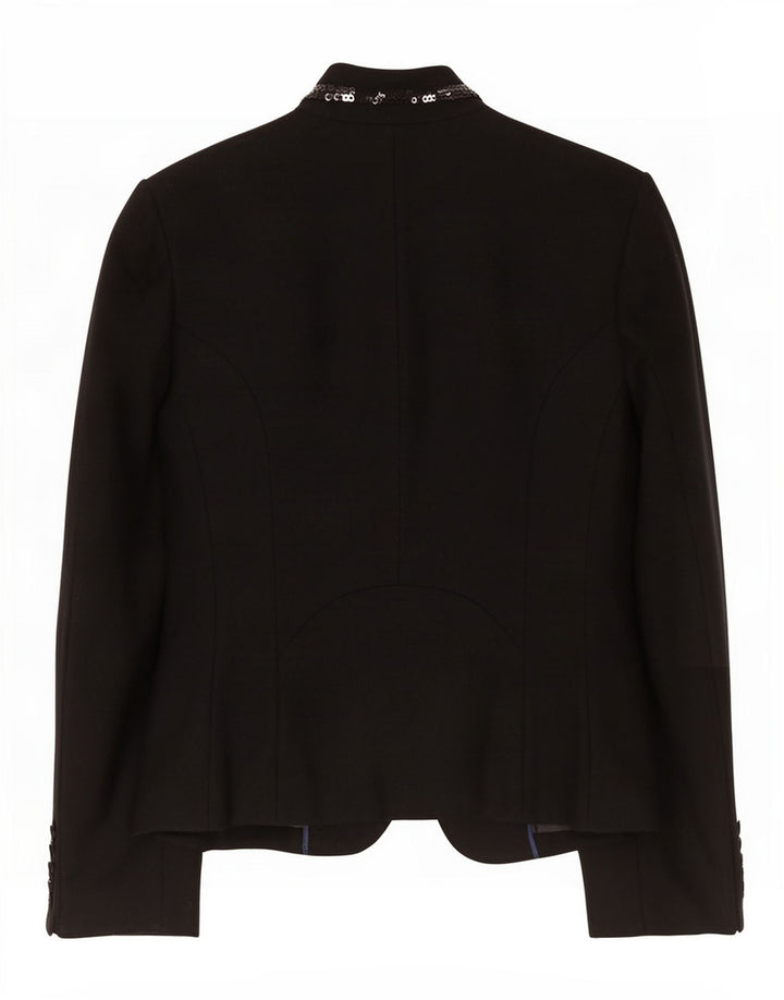 Edina Ronay Dame Blazer Jacket UK 10 Small Black Wool