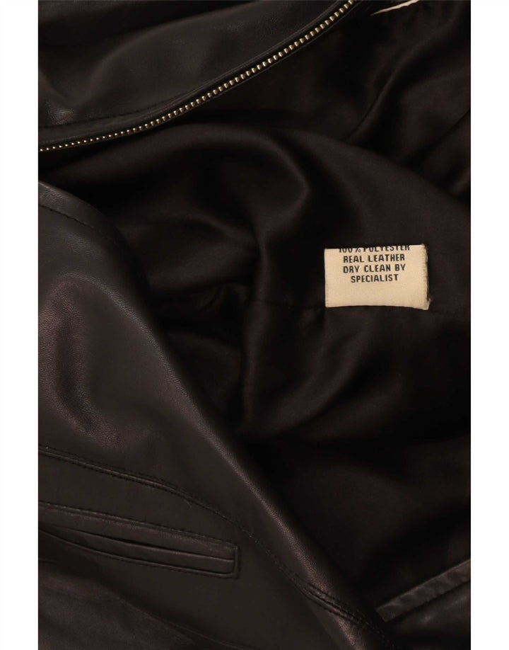 Vintage læderjakke til kvinder UK 12 Medium Black