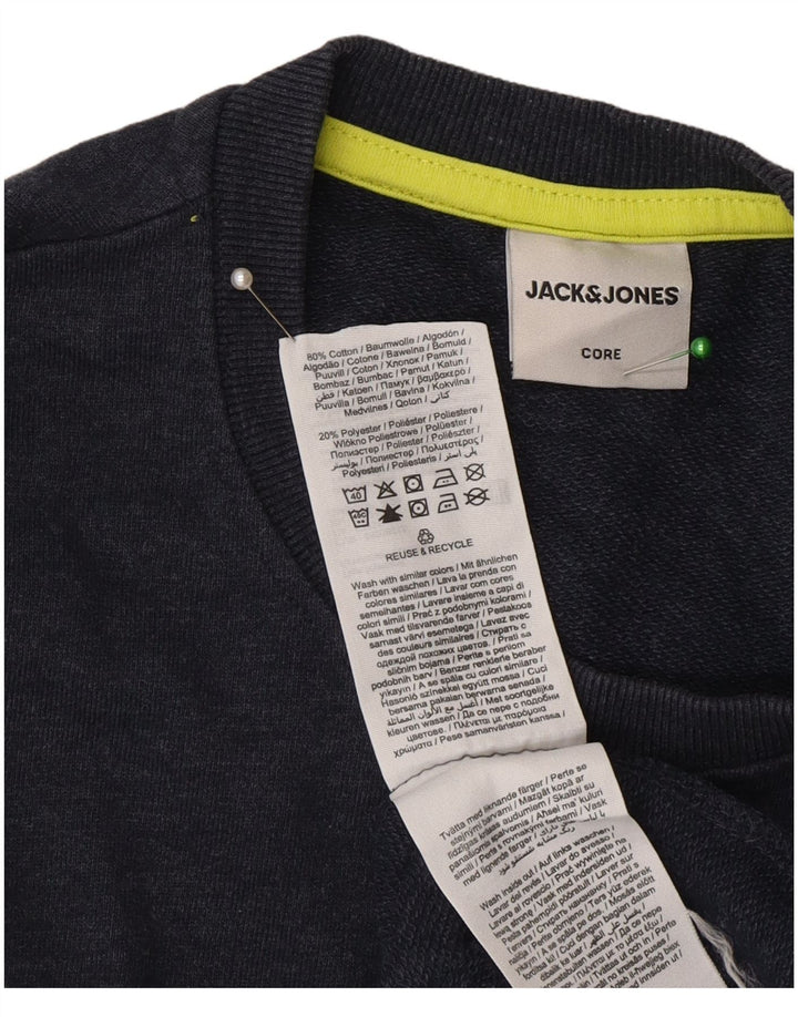Jack & Jones grafisk sweatshirt til mænd, lille marineblå bomuld