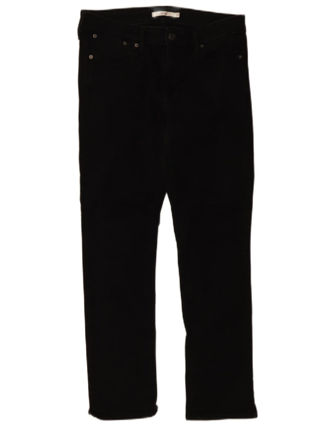 Levi's Dame 712 Slim Jeans W28 L28 Sort Bomuld