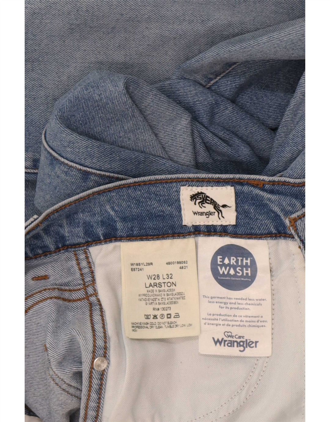 Wrangler Herre Larston Slim Jeans W28 L32 Blå Bomuld