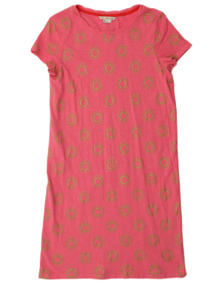 BODEN T-shirtkjole til kvinder UK 10 Small Pink Floral Cotton