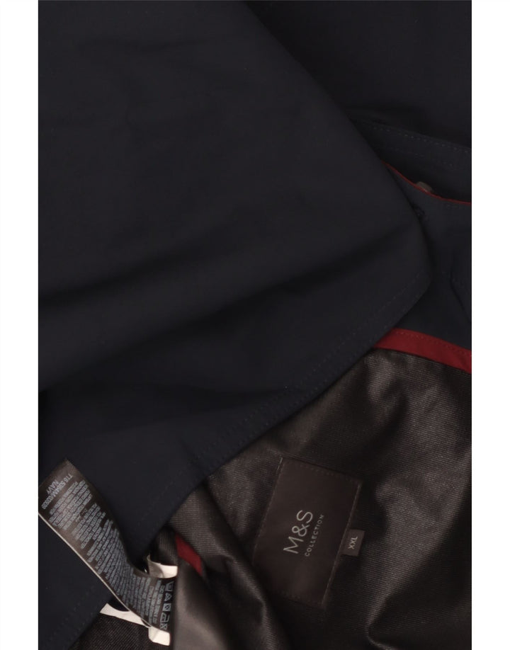 Marks & Spencer Herre Overfrakke UK 44 2XL Navy Blue Polyester