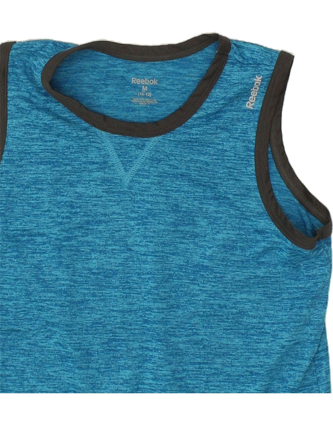 REEBOK Boys Graphic Vest Top 10-11 Years Medium  Blue Flecked Vintage Reebok and Second-Hand Reebok from Messina Hembry 