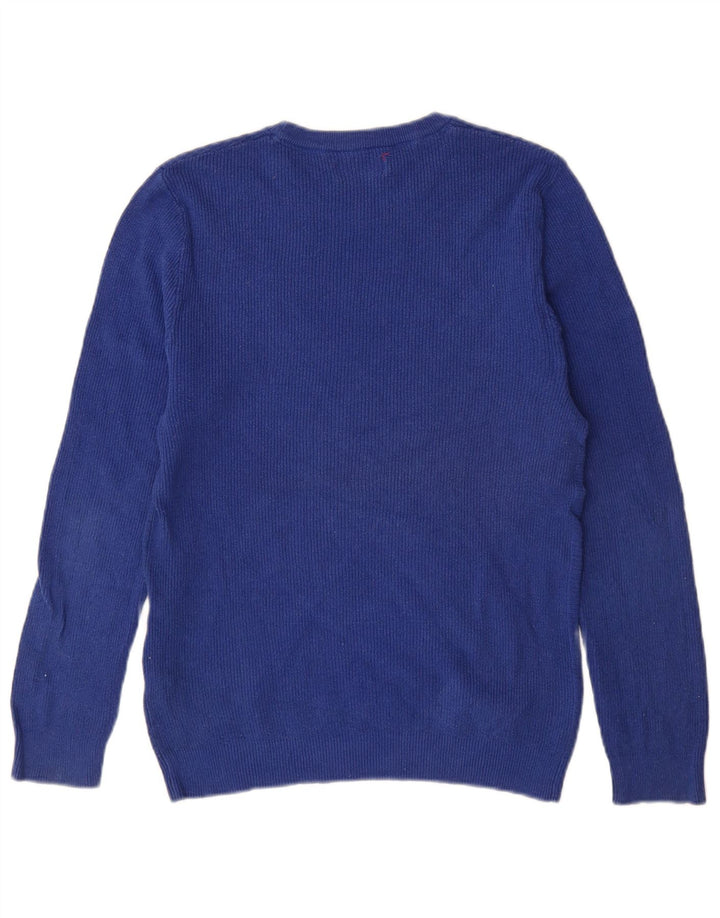 Zara Herre sweater med rund hals, lille blå bomuld