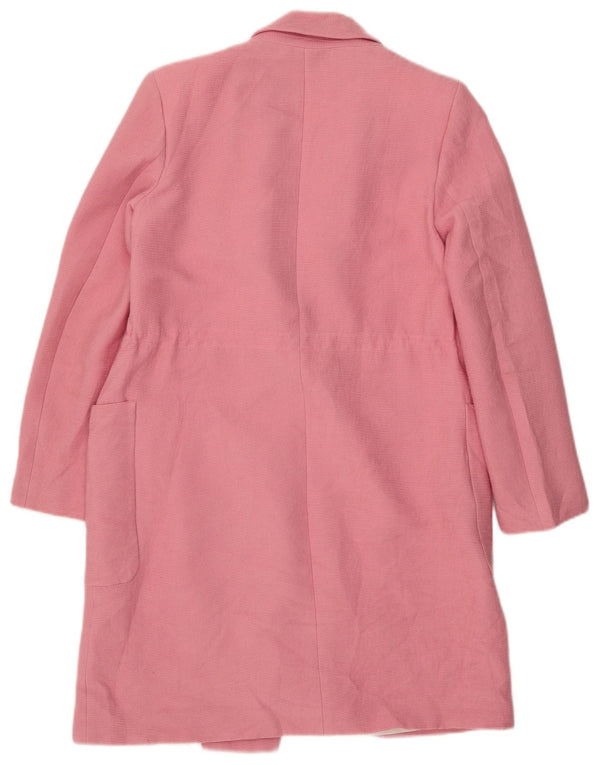 Zara Dame Overfrakke UK 10 Small Pink Viscose