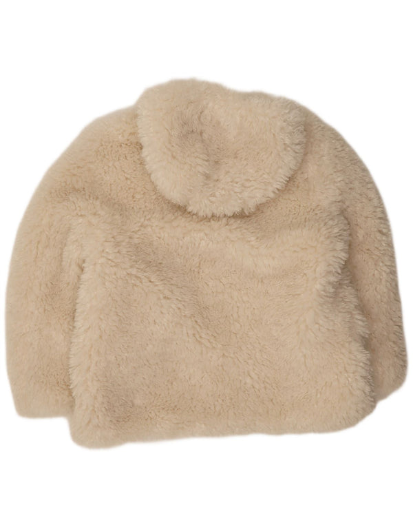 Zara Dame Bamse Oversized Faux Fur Jacket UK 18 XL Off White