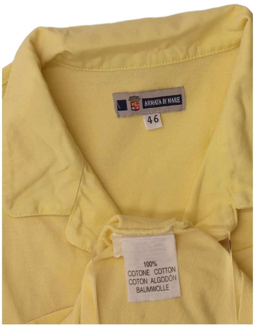 ARMATA DI MARE Womens Sleeveless Shirt IT 46 Large Yellow Cotton