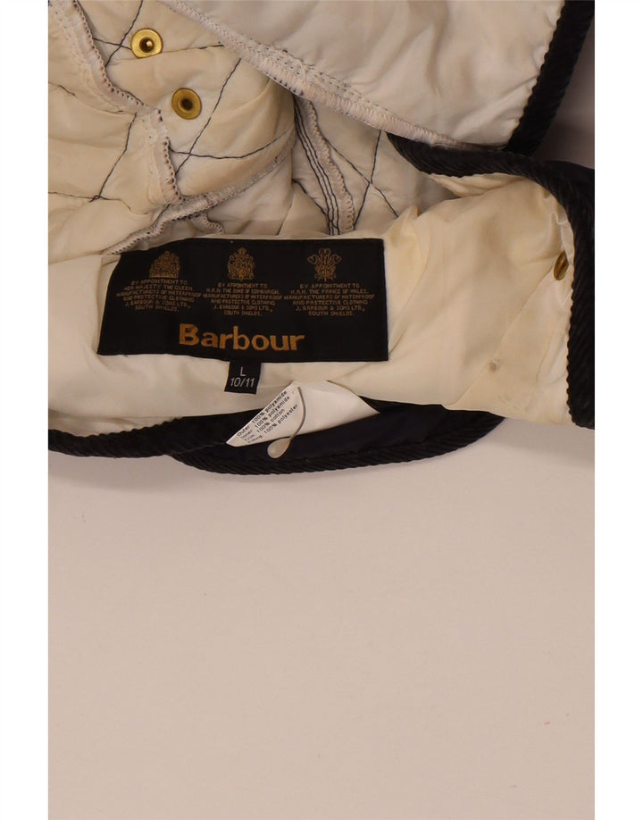 Barbour piger quiltet jakke 10-11 år Stor marineblå polyamid