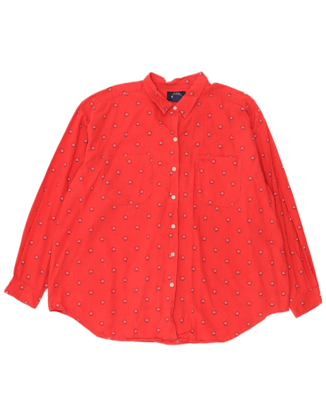 Dockers Dame Oversized Skjorte UK 20 2XL Rød Geometrisk Bomuld