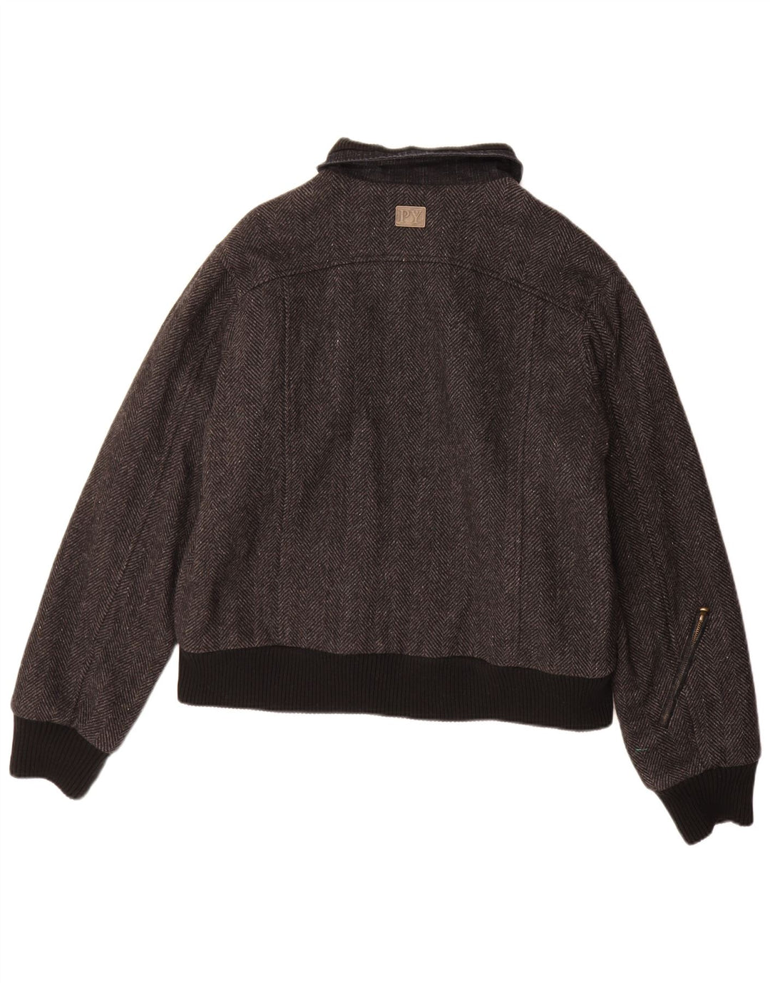 Pyramid Herre Bomber Jacket UK 40 Stor Grå Sildebensuld