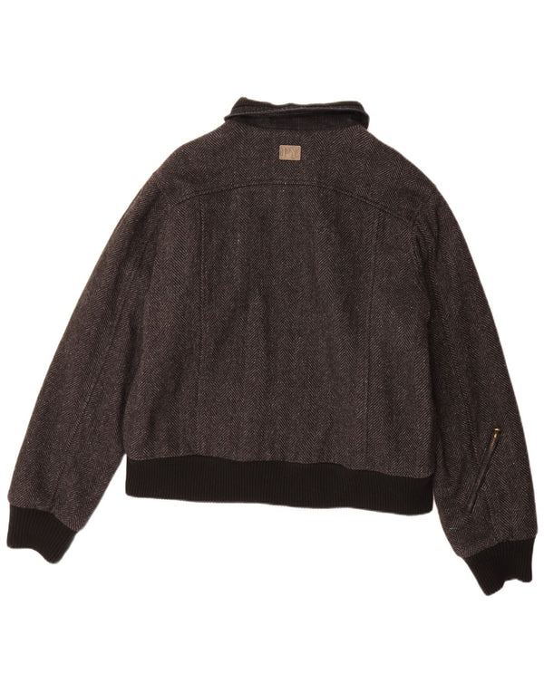 Pyramid Herre Bomber Jacket UK 40 Stor Grå Sildebensuld