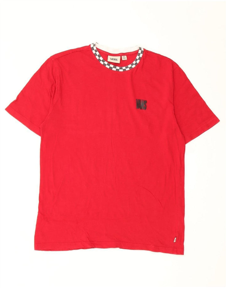 Vans Dame T-Shirt Top UK 18 XL Rød Bomuld