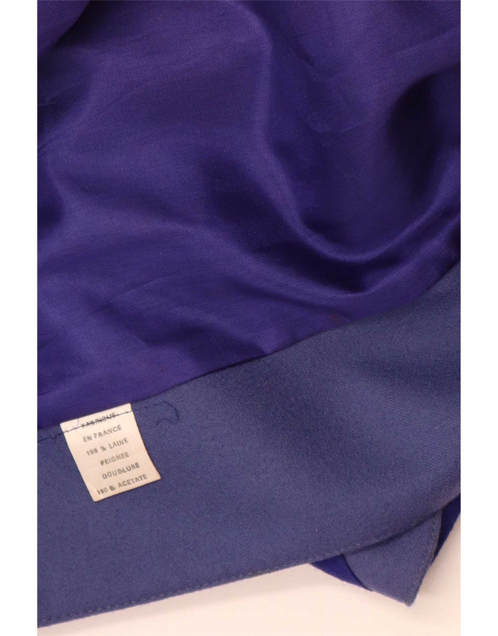 Vintage Dame Open Blazer Jacket UK 14 Stor Lilla Uld