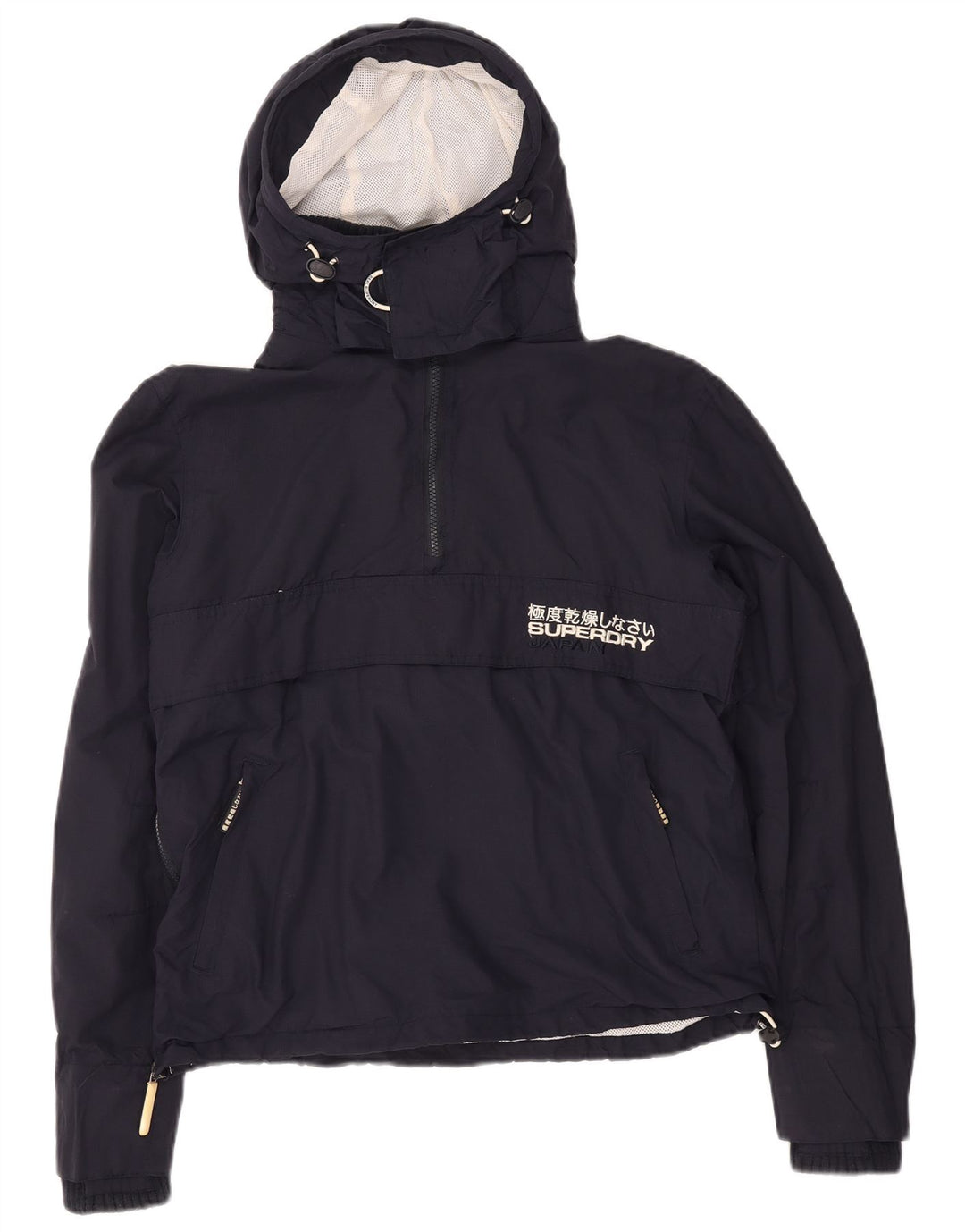 Superdry Womens The Windcagoule Anorak-jakke med hætte UK 14 Medium Navy Blue
