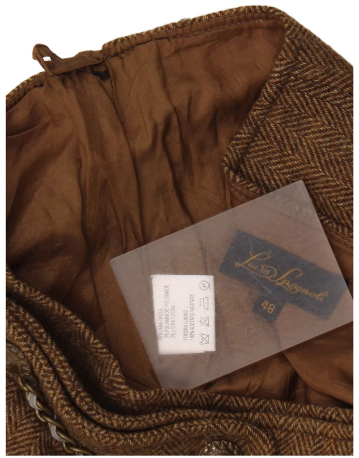 Luisa Spagnoli dame A-line nederdel IT 48 XL W34 brun sildeben