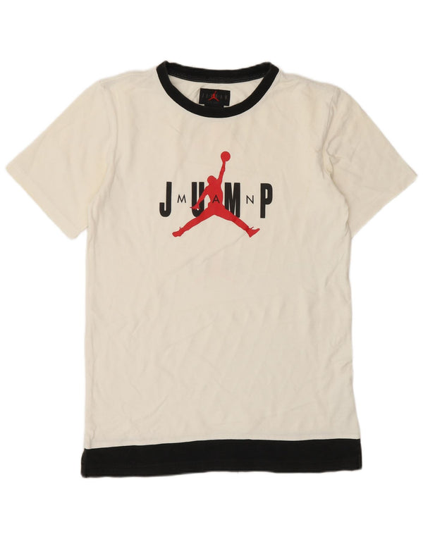 Jordan Boys Grafisk T-Shirt Top 13-14 år XL Off White Colourblock Bomuld