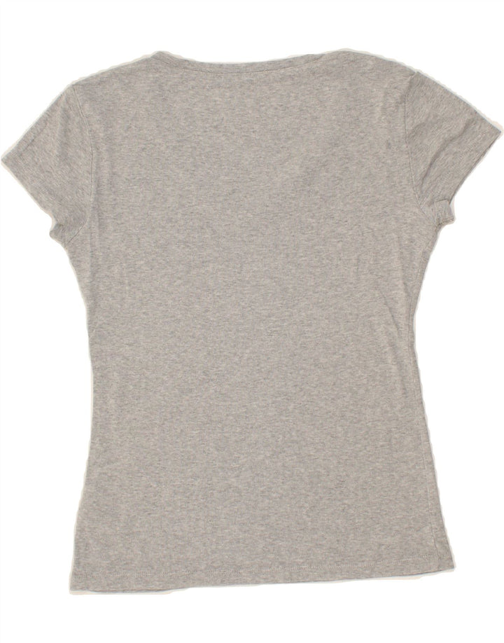 TOMMY HILFIGER Womens T-Shirt Top UK 12 Medium Grey Cotton Vintage Tommy Hilfiger and Second-Hand Tommy Hilfiger from Messina Hembry 