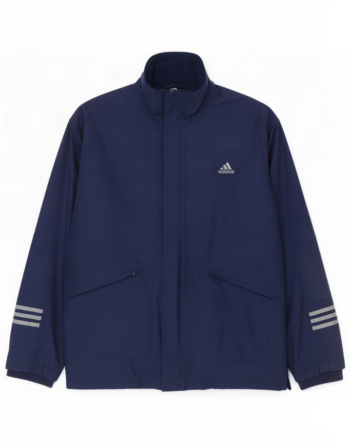 Adidas Herre Windbreaker Jacket UK 40/42 Medium Navy Blue Polyester