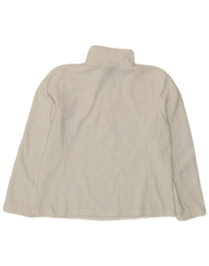 Patagonia Dame lynlås hals Fleece Jumper UK 16 Stor hvid polyester