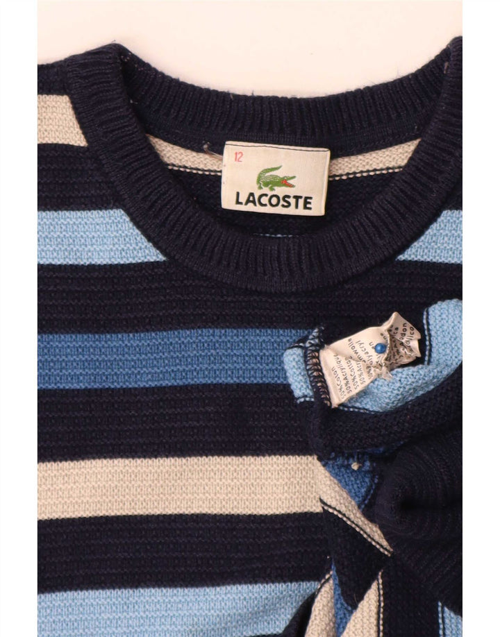Lacoste drenge sweater med rund hals 11-12 år flerfarvet stribet