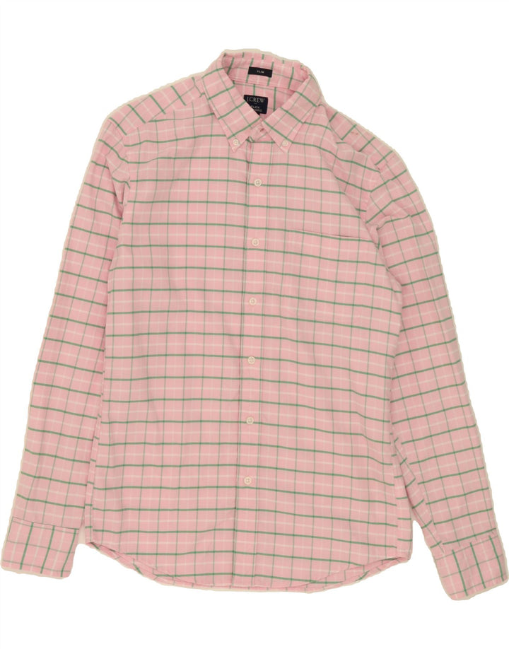 J. CREW Mens Flex Oxford Slim Fit Shirt Small Pink Check Cotton Vintage J. Crew and Second-Hand J. Crew from Messina Hembry 