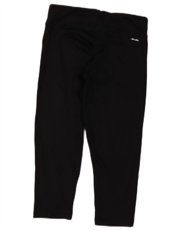 Adidas Womens Climalite Capri Leggings UK 10 Small Black Polyester