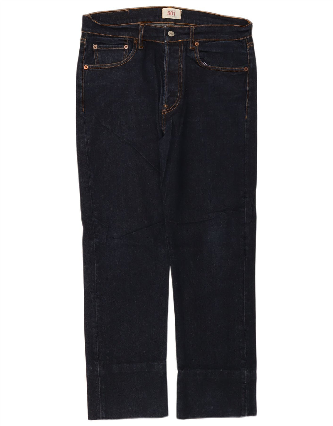 LEVI'S Herre 501 Straight Jeans W34 L27 Marineblå Bomuld