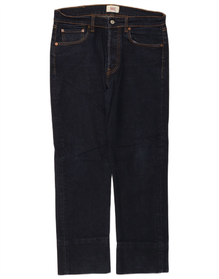 LEVI'S Herre 501 Straight Jeans W34 L27 Marineblå Bomuld