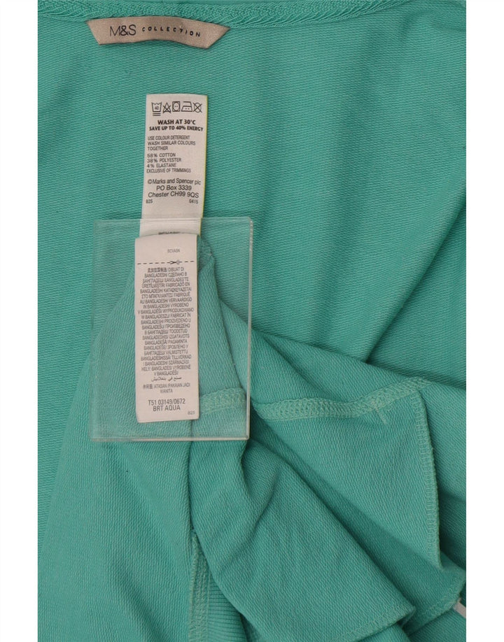 Marks & Spencer hættetrøje til kvinder med lynlås UK 12 Medium turkis bomuld