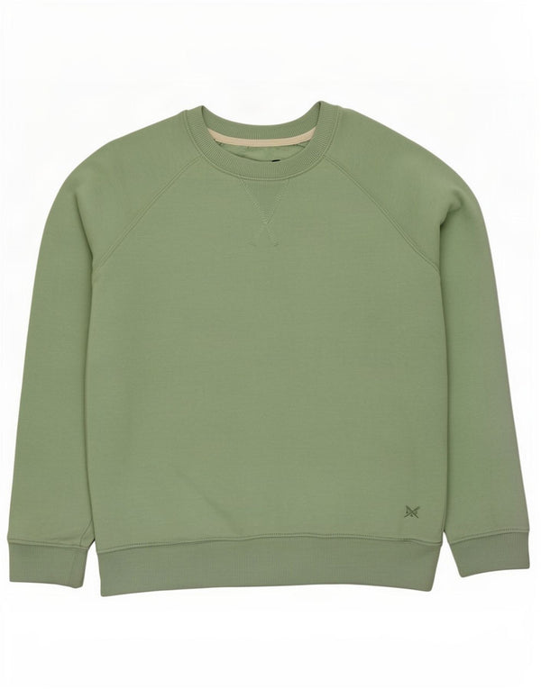 Crew Clothing Dame Sweatshirt Jumper UK 12 Medium Green Bomuld