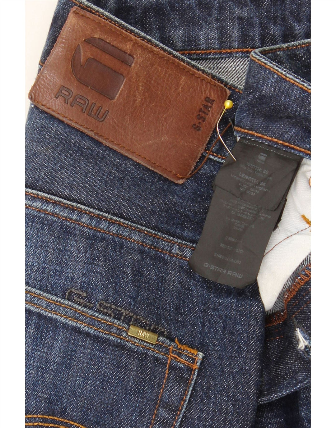 G-Star Straight Jeans til mænd W30 L34 Marineblå bomuld