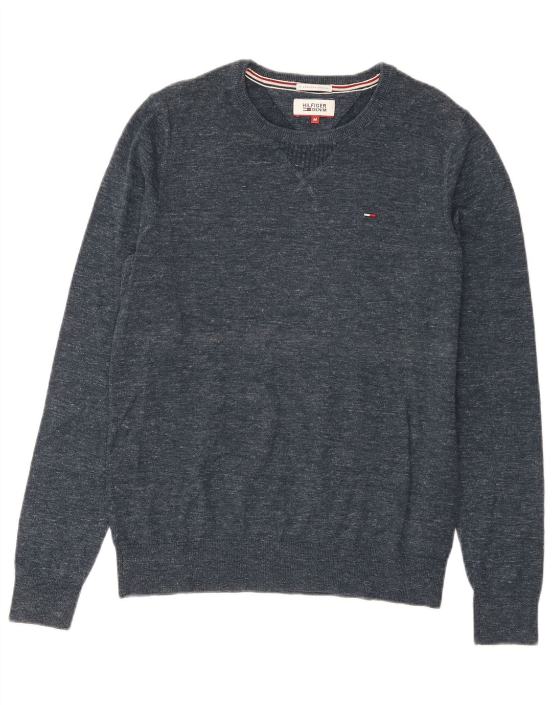 Tommy Hilfiger Herre Crew Neck Jumper Sweater Medium Navy Blue Flecked