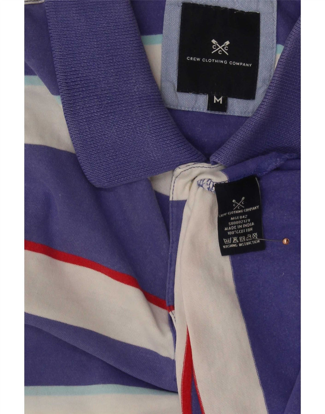 Besætningstøj Herre poloshirt Medium lilla stribet bomuld