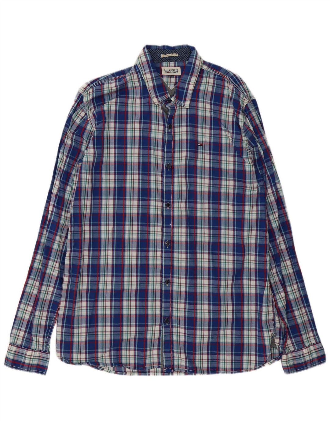 Tommy Hilfiger herreskjorte 2XL blå ternet bomuld