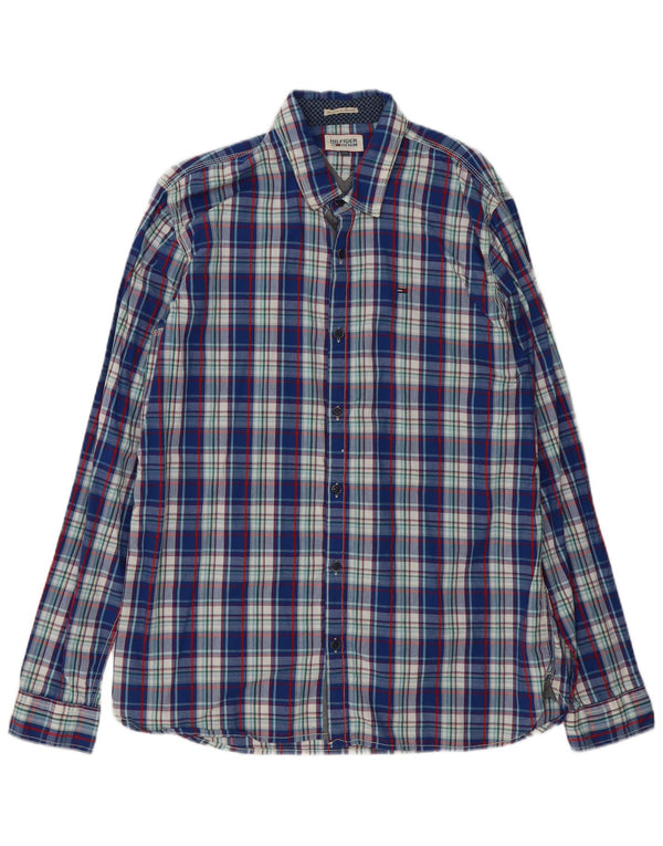 Tommy Hilfiger herreskjorte 2XL blå ternet bomuld