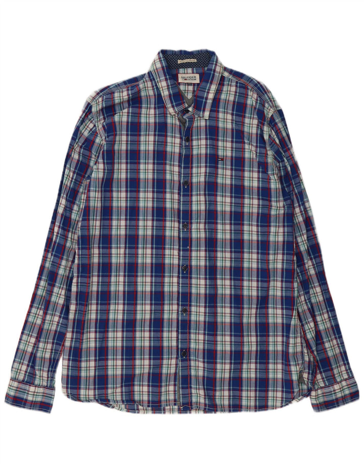 Tommy Hilfiger herreskjorte 2XL blå ternet bomuld