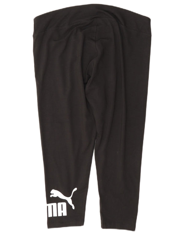 Puma Kvinders Grafiske Capri Leggings UK 18 XL Sort Bomuld