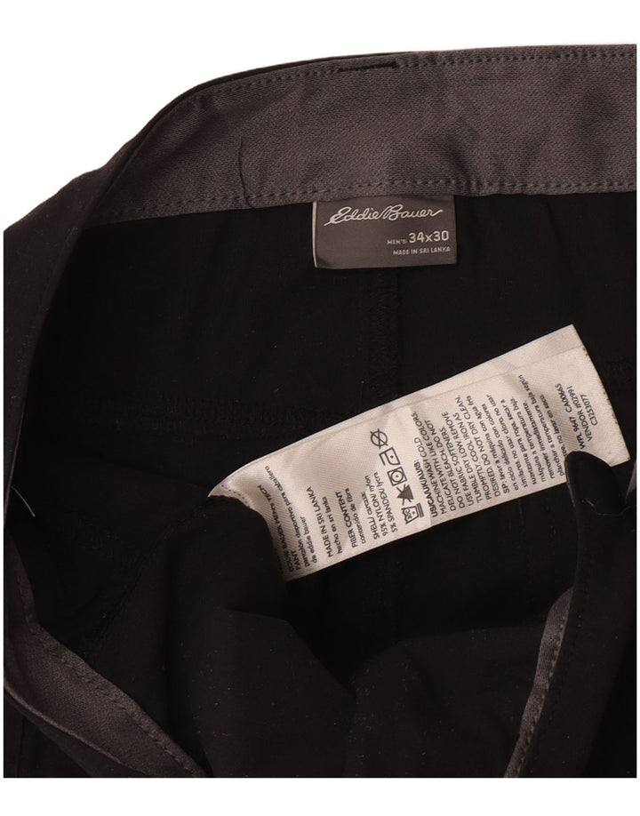 Eddie Bauer Herre Straight Cargo Bukser W34 L30 Sort Nylon