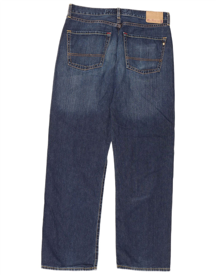 Ben Sherman Straight Jeans til mænd W34 L32 blå bomuld